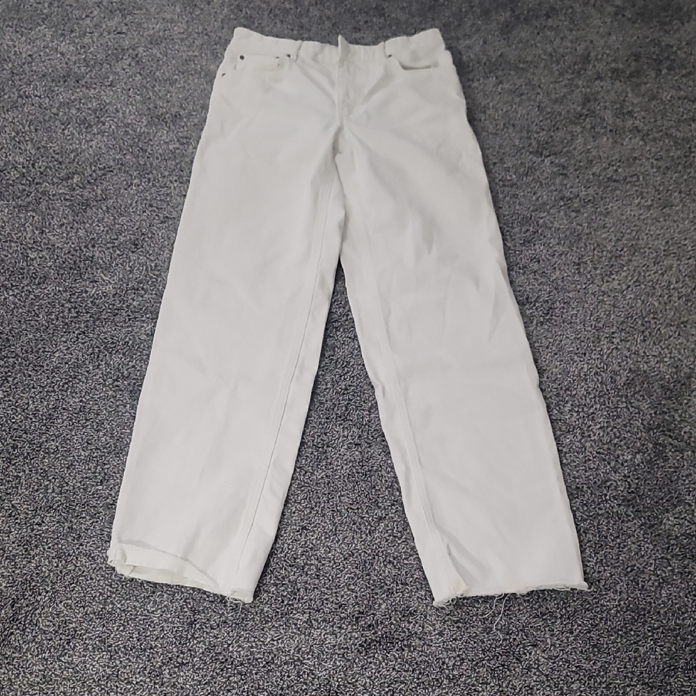 White Straight-Leg Jeans